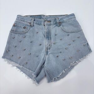 Levi's Upcycled Vintage Ribcage Studded Jean Shorts